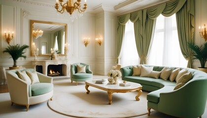 white and gold theme modern interior design