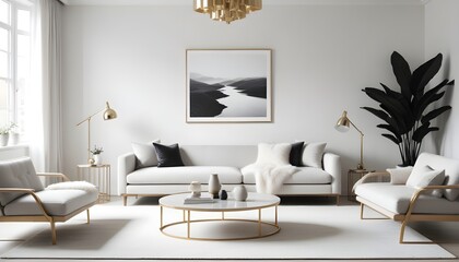 white and gold theme modern interior design
