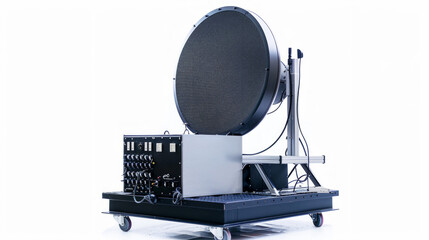 Radar testing equipment for calibrating and testing radar sensors isolated on white background