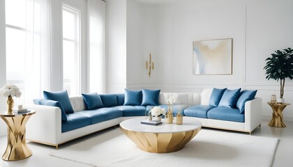 white and gold theme modern interior design