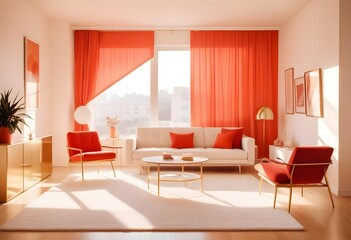 white and gold theme modern interior