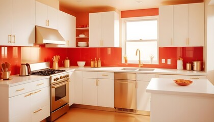 Fototapeta premium white and gold theme modern interior design