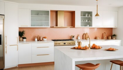 Fototapeta premium white and gold theme modern interior design