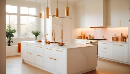 Fototapeta premium white and gold theme modern interior design