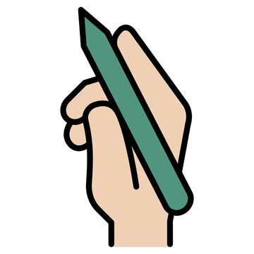 hand holding green pencil clip art preview