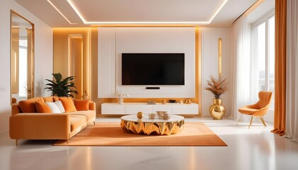 white and gold theme modern interior design