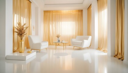 white and gold theme modern interior design
