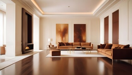 Fototapeta premium white and gold theme modern interior design