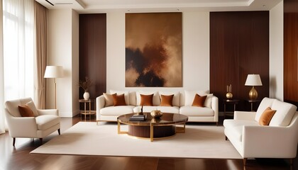 Fototapeta premium white and gold theme modern interior design