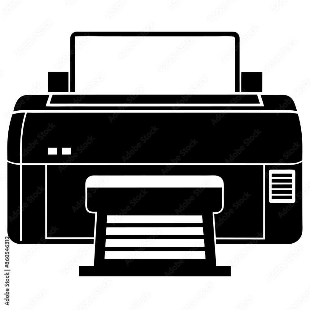 Leinwandbilder icon of a digital printer isolated on a white backdrop, this simple image of a digital printer vecto