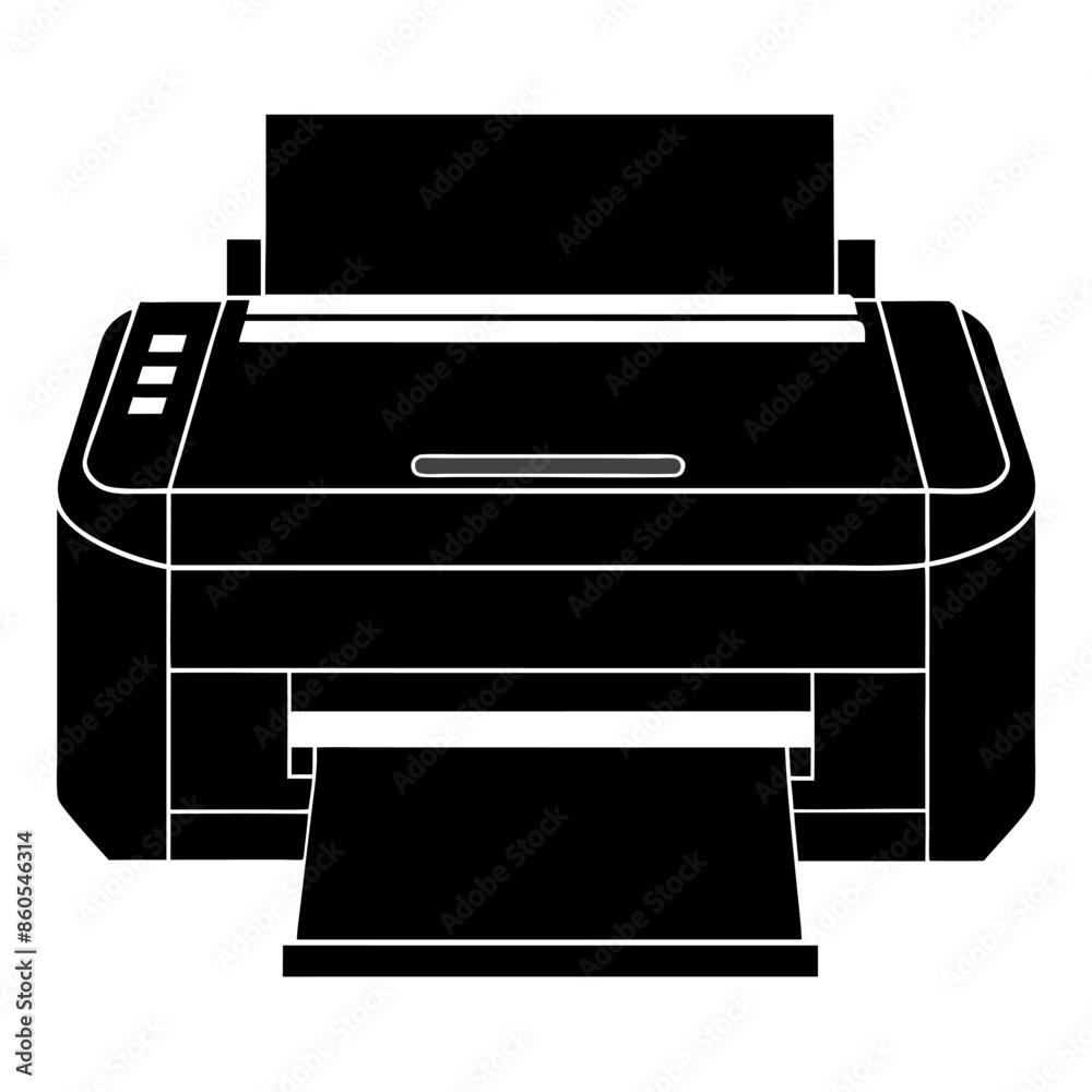 Poster Icon of a digital printer Isolated on a white backdrop, this simple image of a digital printer vector symbol for web design
