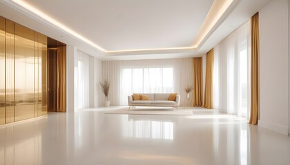 white and gold theme modern interior design