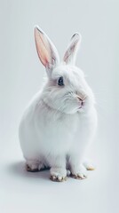 Obraz premium Adorable Rabbit Portrait on White Background Generative AI