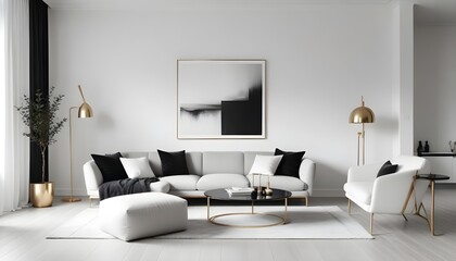 white and gold theme modern interior design