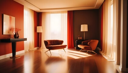 Fototapeta premium white and gold theme modern interior design