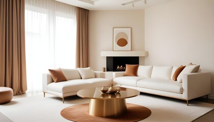 white and gold theme modern interior design