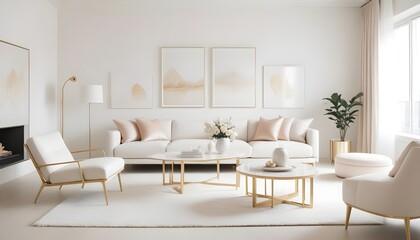 white and gold theme modern interior design