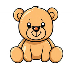 Obraz premium Cute cartoon teddy bear, transparent background