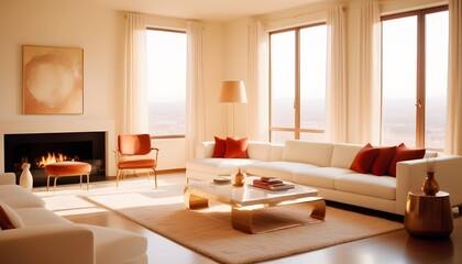 Fototapeta premium white and gold theme modern interior design