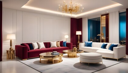 white and gold theme modern interior design