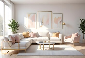 white and gold theme modern interior