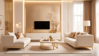 white and gold theme modern interior design