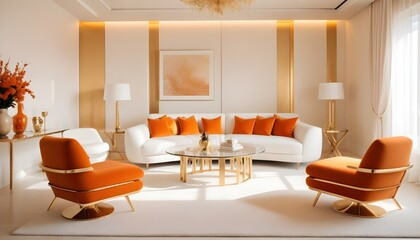 white and gold theme modern interior design