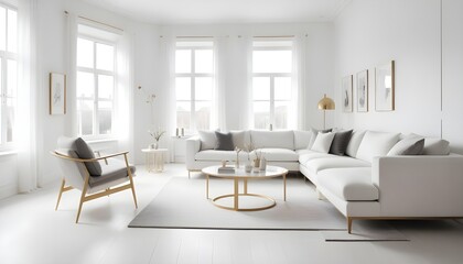 white and gold theme modern interior design