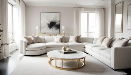 white and gold theme modern interior design