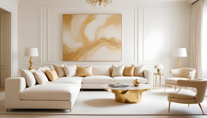 white and gold theme modern interior design