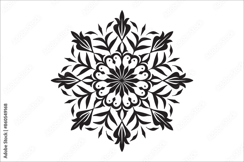 Aufkleber snowflake silhouettes collection isolated on white background. flat snowflake icons.