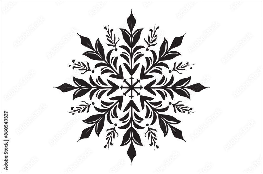 Aufkleber snowflake silhouettes collection isolated on white background. flat snowflake icons.