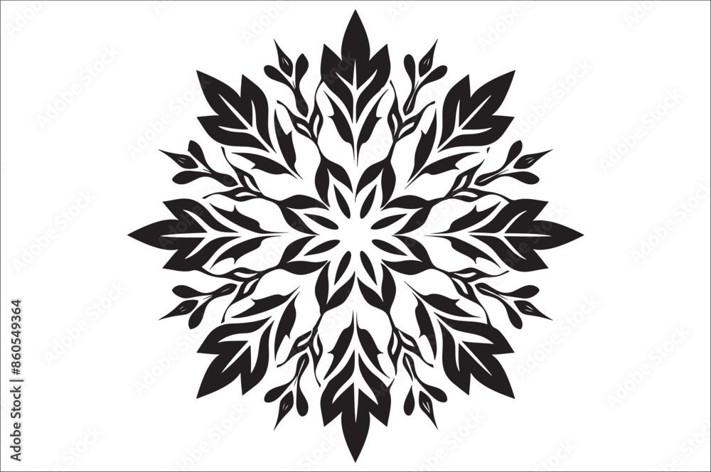 Poster snowflake silhouettes collection isolated on white background. flat snowflake icons.