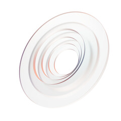 Round transparent gradient glass 3d shape