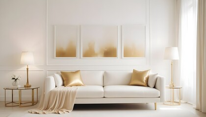 white and gold theme modern interior design