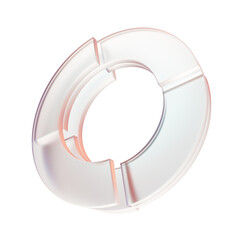 Circle transparent gradient glass 3d shape