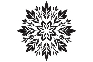 snowflake silhouettes collection isolated on white background. Flat snowflake icons.