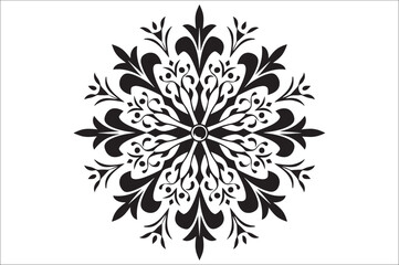 snowflake silhouettes collection isolated on white background. Flat snowflake icons.