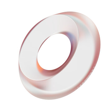 Round transparent gradient glass 3d shape