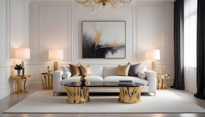 white and gold theme modern interior design