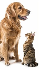 Friendship Moments: Happy Dog Meets Curious Cat Generative AI