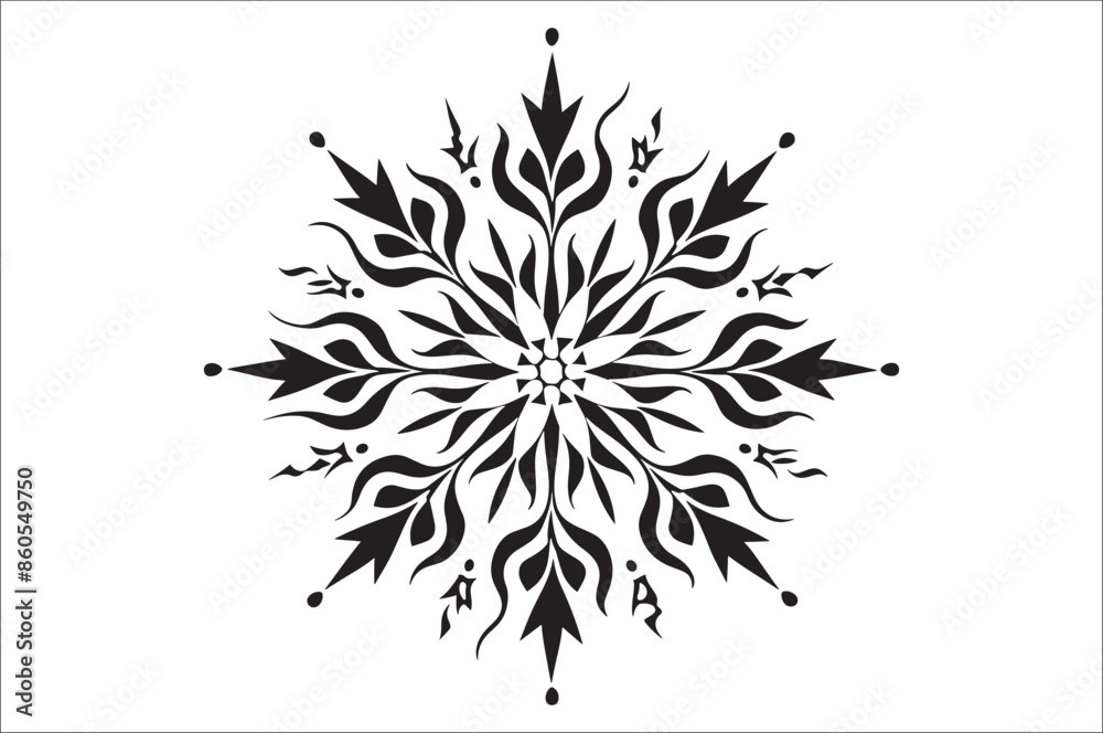 Poster snowflake silhouettes collection isolated on white background. flat snowflake icons.