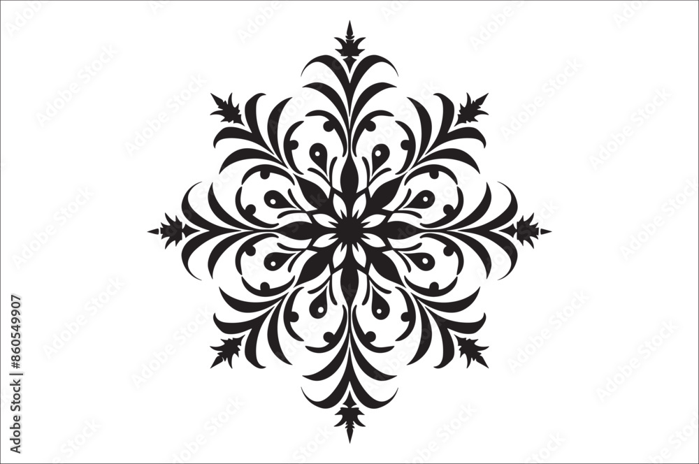 Poster snowflake silhouettes collection isolated on white background. flat snowflake icons.