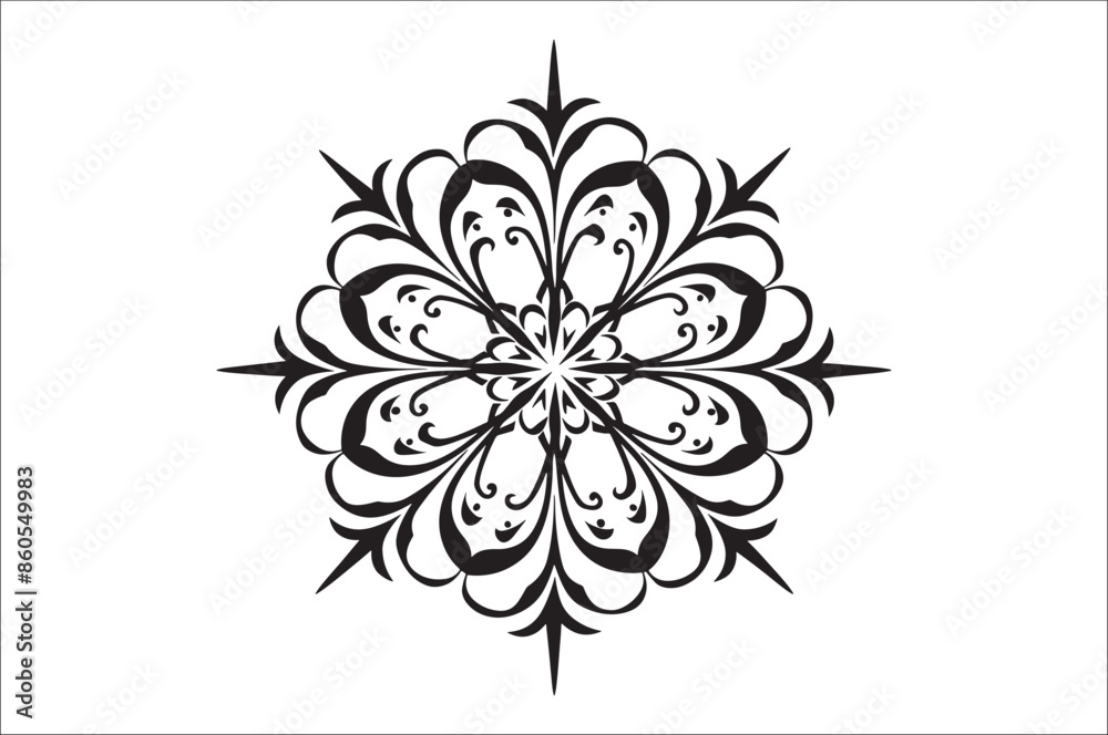 Poster snowflake silhouettes collection isolated on white background. flat snowflake icons.