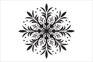 snowflake silhouettes collection isolated on white background. Flat snowflake icons.