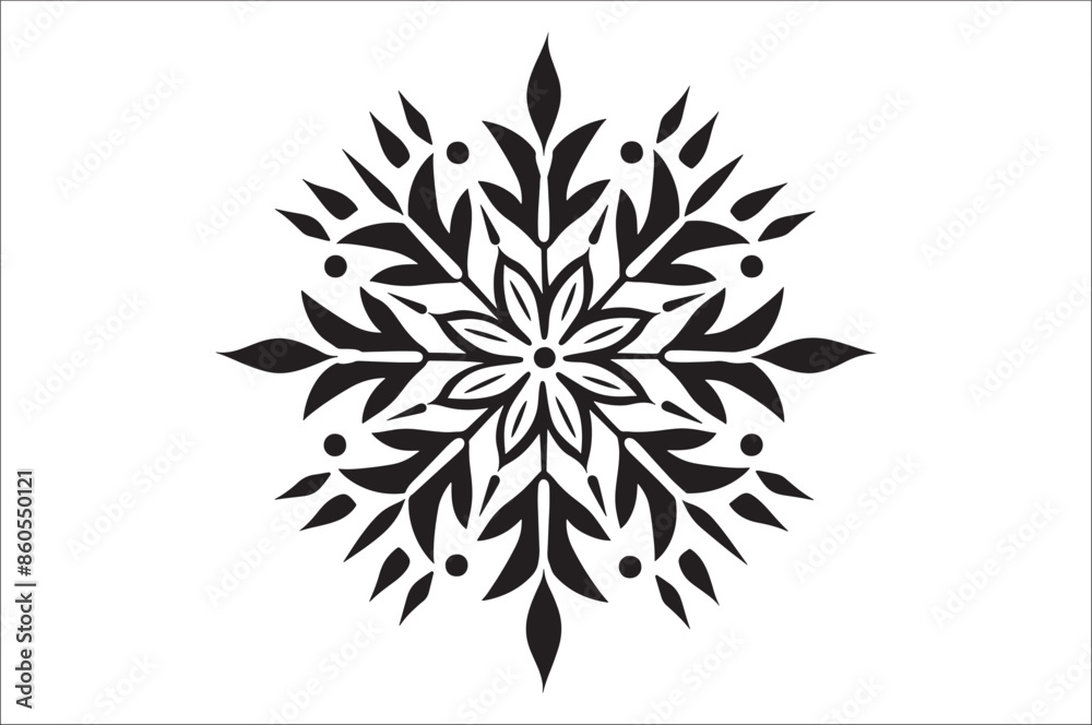 Poster snowflake silhouettes collection isolated on white background. flat snowflake icon.