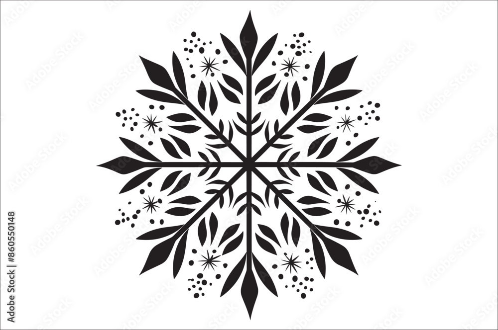 Poster snowflake silhouettes collection isolated on white background. flat snowflake icons, nice element fo