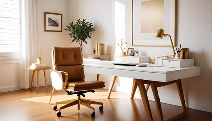 Fototapeta premium white and gold theme modern interior design