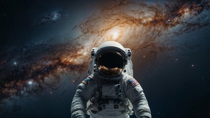 Obraz premium An astronaut floating in the vast emptiness of space