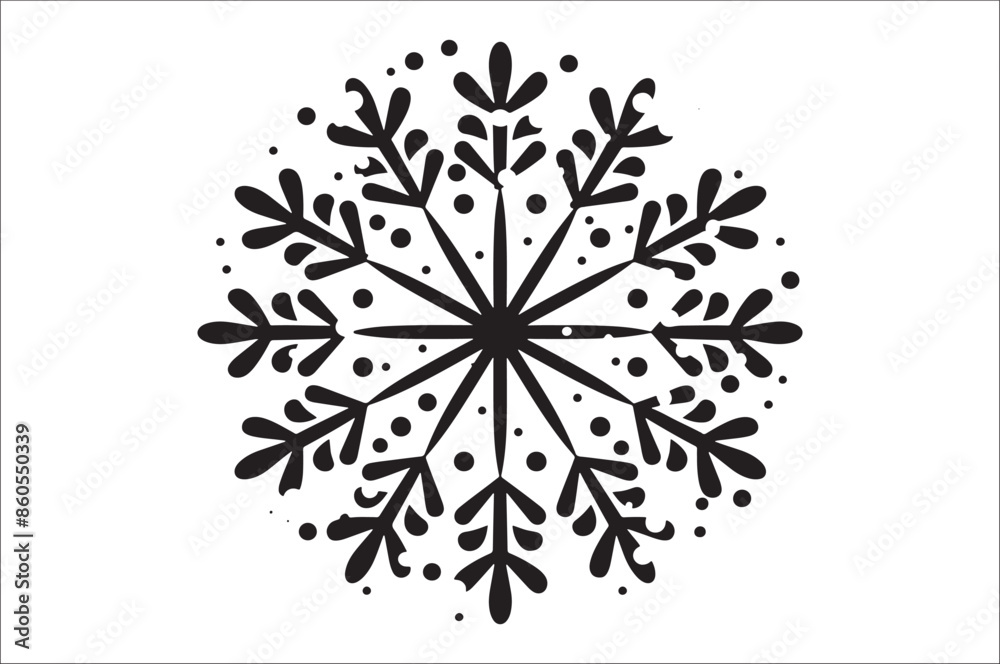 Poster snowflake silhouettes collection isolated on white background. flat snowflake icons, nice element fo